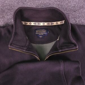 Pendleton Men's Quarter-Zip Mock-Neck Pullover Sweatshirt XL Black